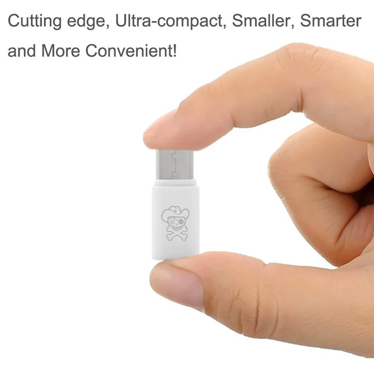 HAT PRINCE ABS Super Mini Micro USB Female to USB 3.1 Type-C Male Converter Adapter for Huawei Mate 9 - White