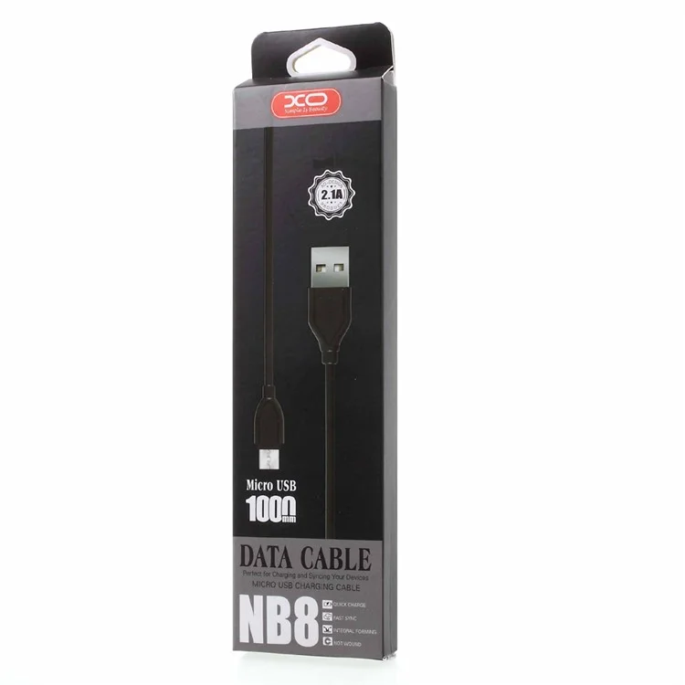 XO NB8 Micro USB Data Sync Charging Cable 1m for Android Phone - Black