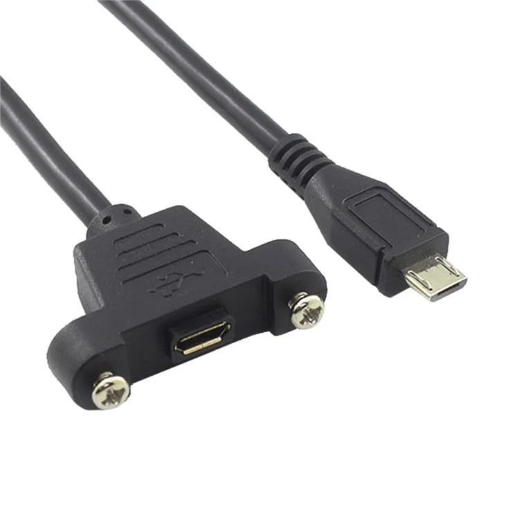 Micro USB 5Pin Male to Female Extension Panel Mount Type Cable with Screws
