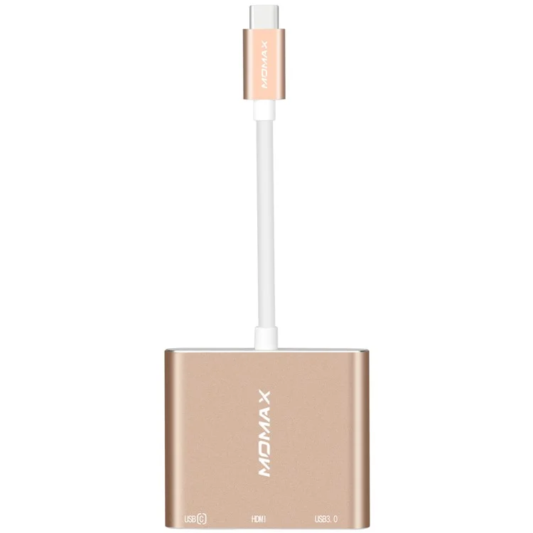 MOMAX Type-C Hub with HDMI, USB 3.0 Port and Type-C Recharging Port for MacBook 2016, Chromebook Pixel etc.