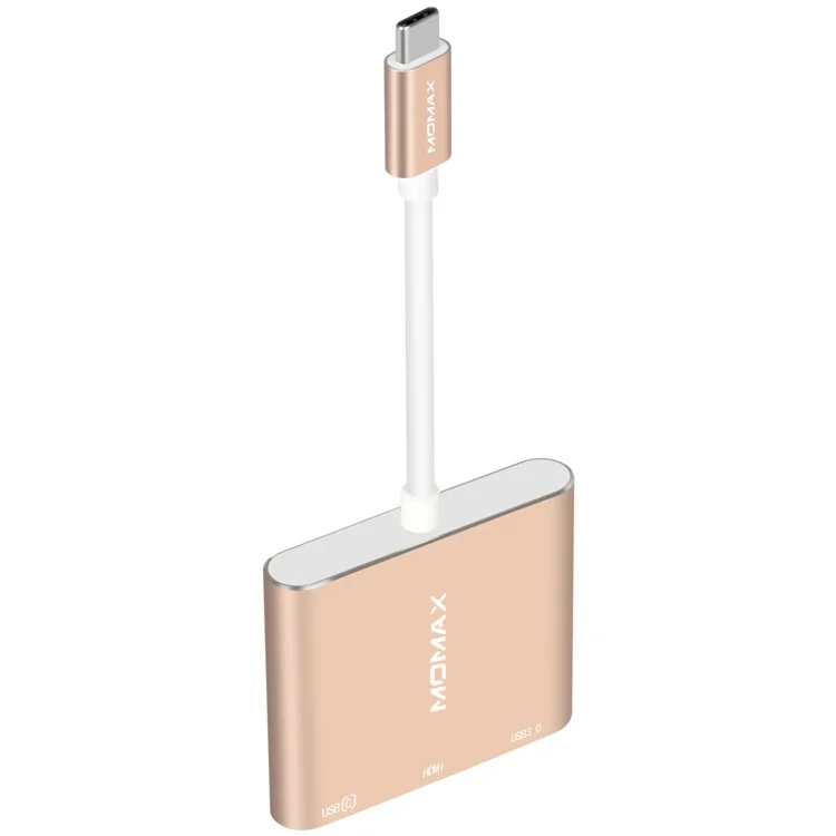 MOMAX Type-C Hub with HDMI, USB 3.0 Port and Type-C Recharging Port for MacBook 2016, Chromebook Pixel etc.