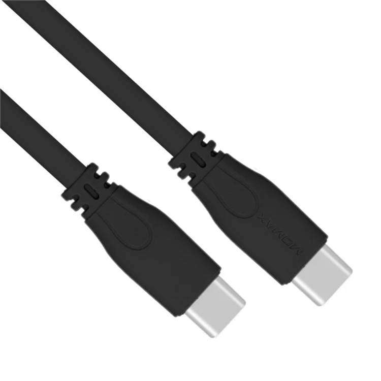 MOMAX 1M Flat Noodle USB Type-C to USB Type-C Sync Charging Cable for Samsung Huawei - Black