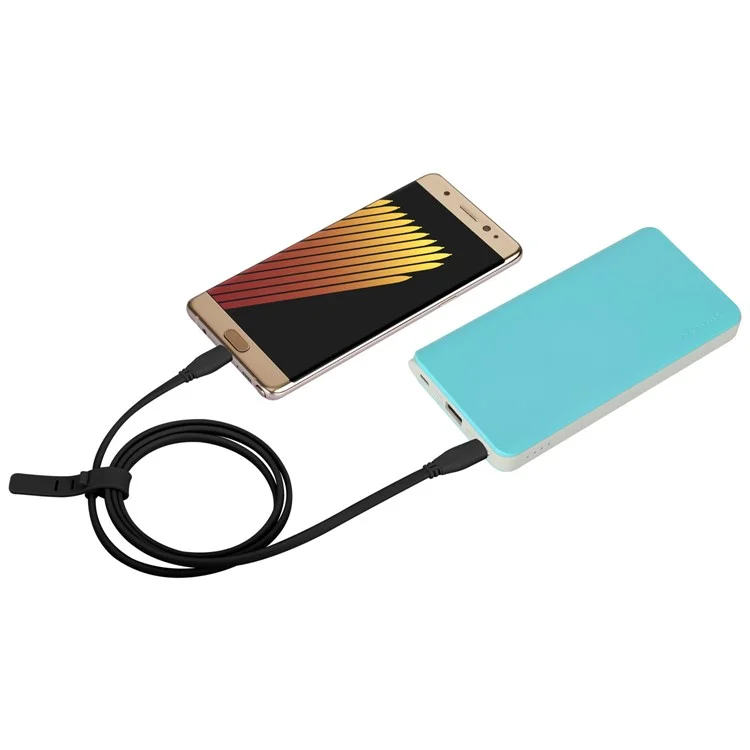 MOMAX 1M Flat Noodle USB Type-C to USB Type-C Sync Charging Cable for Samsung Huawei - Black