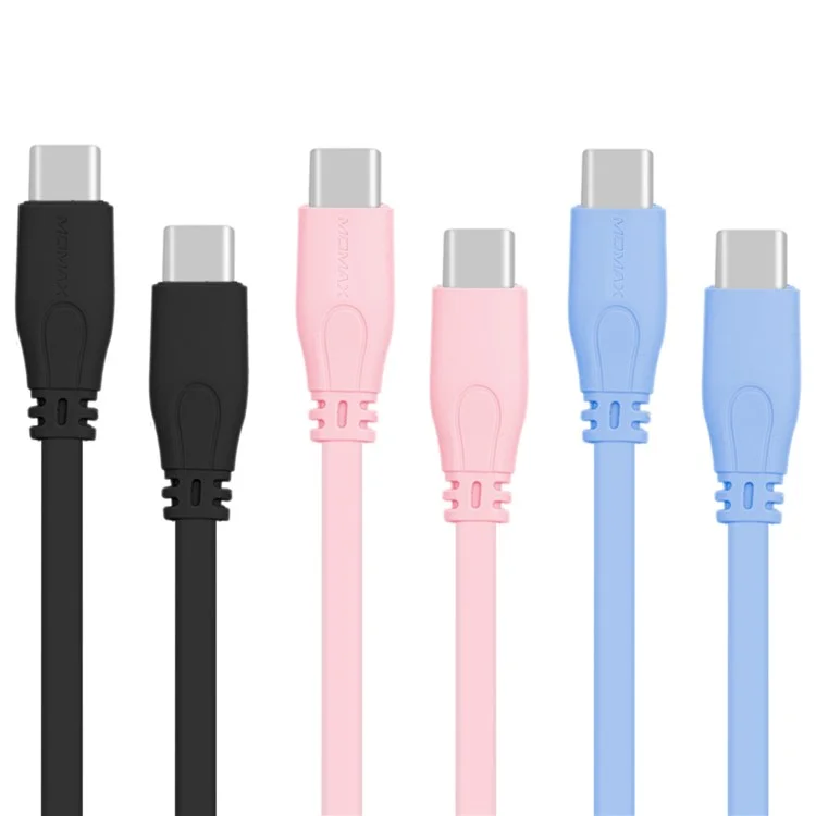 MOMAX 1M Flat Noodle USB Type-C to USB Type-C Sync Charging Cable for Samsung Huawei - Black