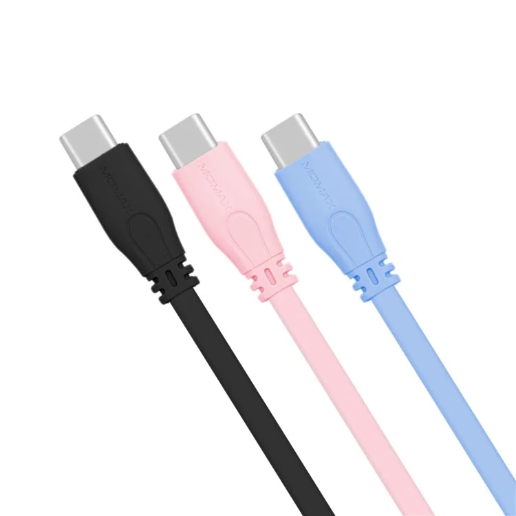 MOMAX 1M Flat Noodle USB Type-C to USB Type-C Sync Charging Cable for Samsung Huawei - Black