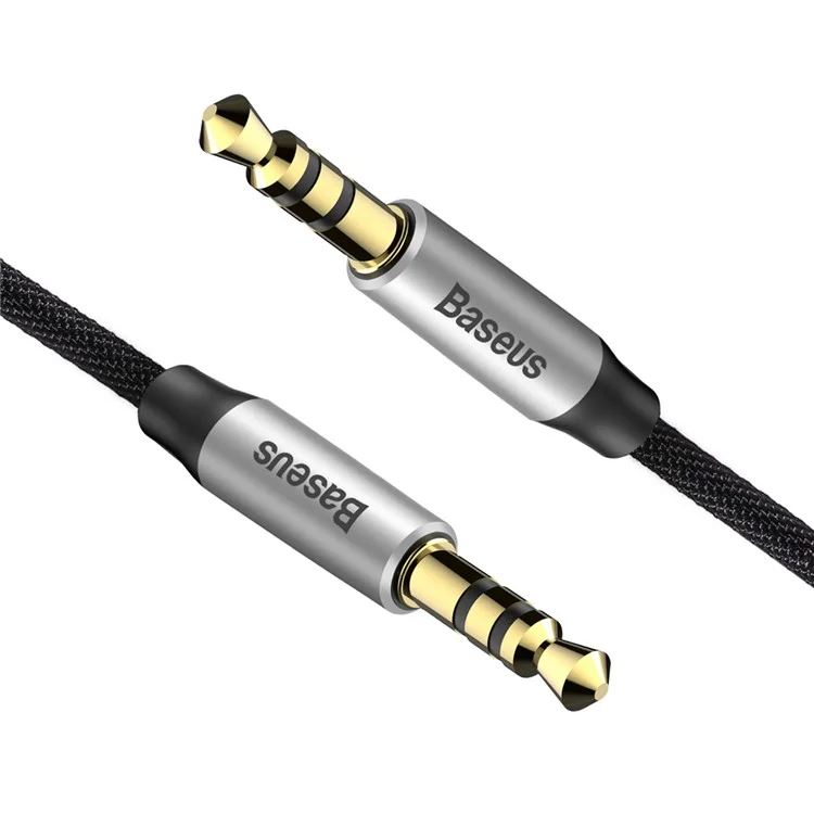 BASEUS M30 1.5m Gold Color Plated Male to Male Audio Cable for Phones, Tablets, PC devices - Black