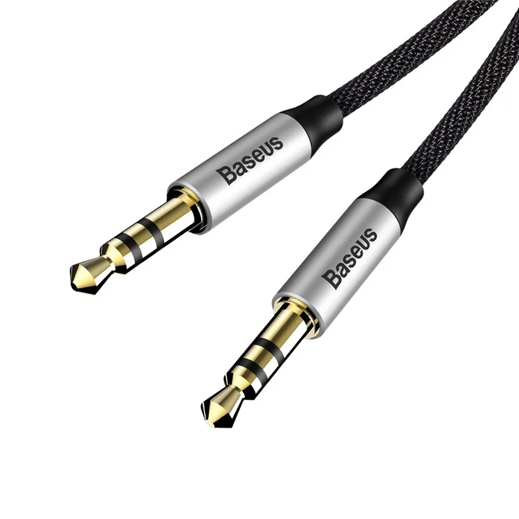 BASEUS M30 1.5m Gold Color Plated Male to Male Audio Cable for Phones, Tablets, PC devices - Black