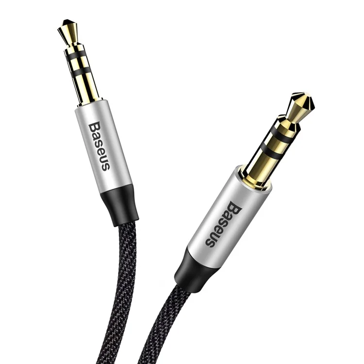 BASEUS M30 1.5m Gold Color Plated Male to Male Audio Cable for Phones, Tablets, PC devices - Black