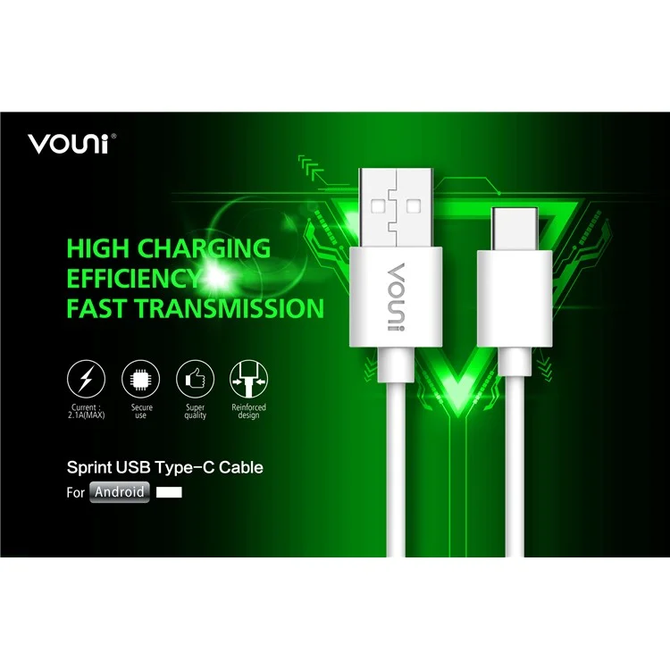 VOUNI Rapid Series Type-C USB Data Charger Cable for Samsung Sony Huawei etc