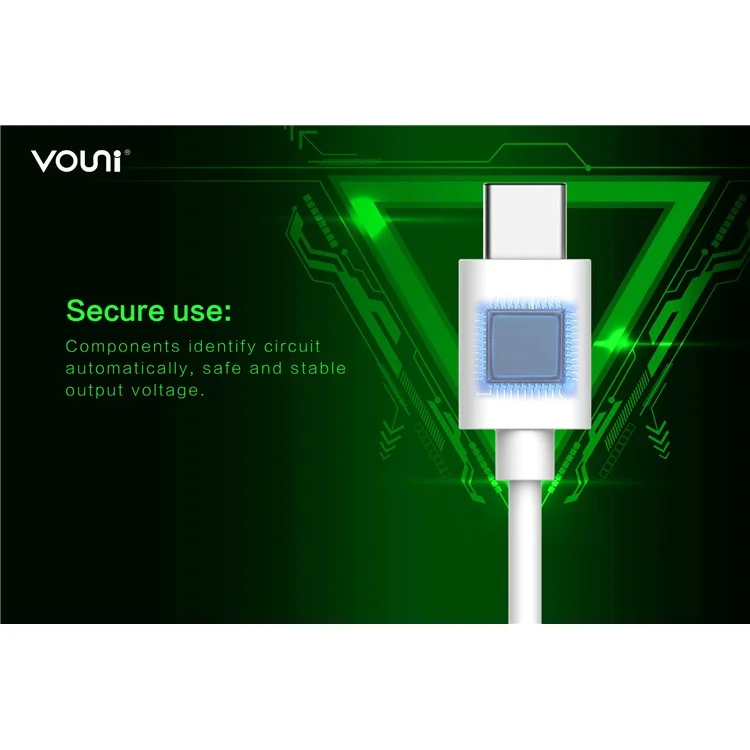 VOUNI Rapid Series Type-C USB Data Charger Cable for Samsung Sony Huawei etc