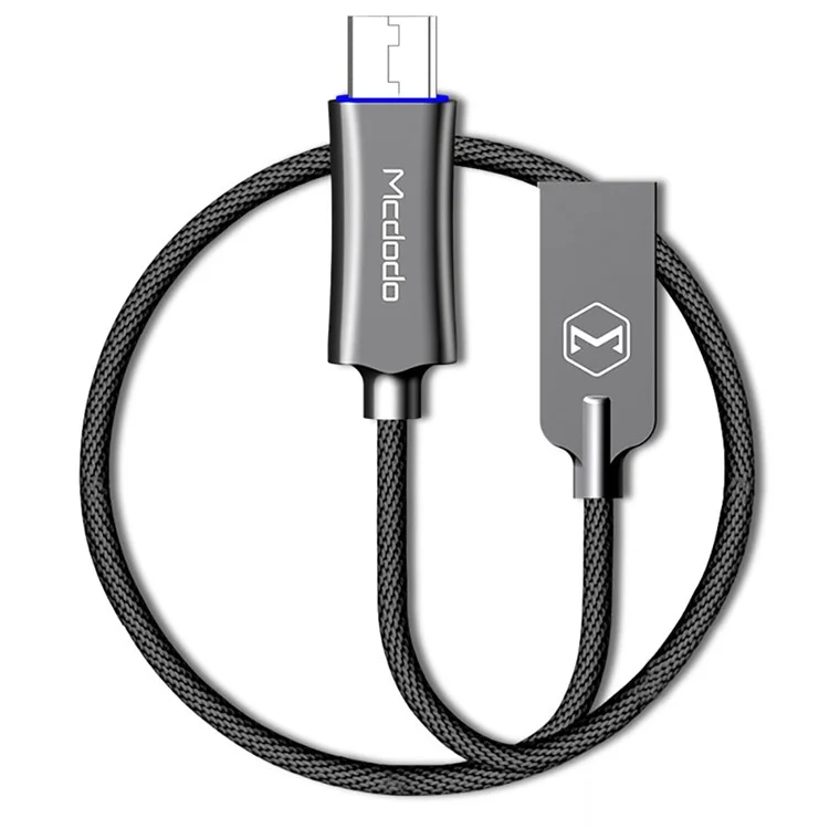 MCDODO Knight Series Auto Disconnect Quick Charge 3.0 Micro USB Data Charge Cord (1m)  - Black