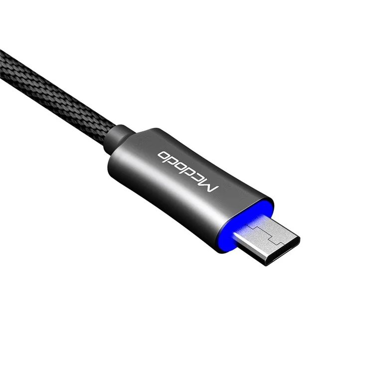MCDODO Knight Series Auto Disconnect Quick Charge 3.0 Micro USB Data Charge Cord (1m)  - Black