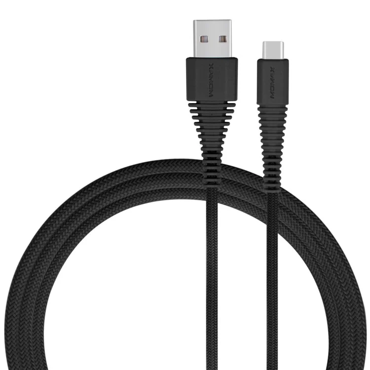 MOMAX Tough Link 1.2M Type-C USB Data Sync Charging Cable for Samsung Huawei - Black