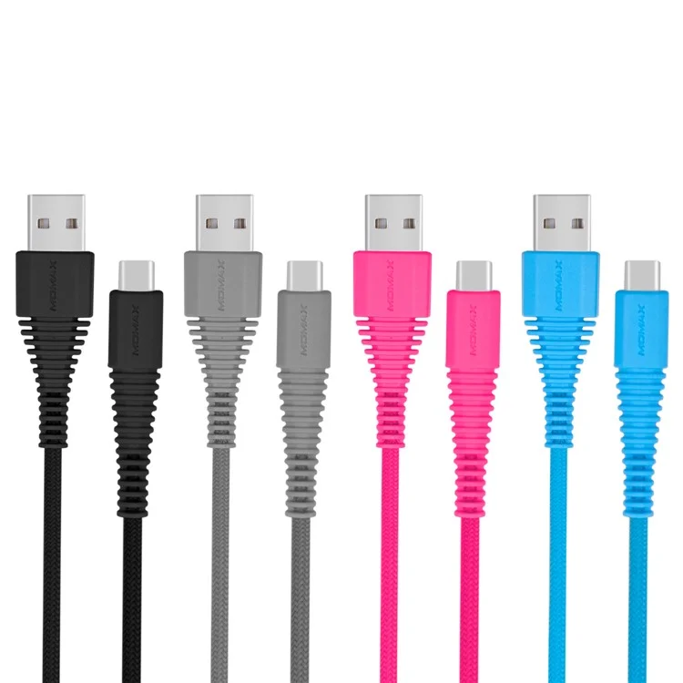 MOMAX Tough Link 1.2M Type-C USB Data Sync Charging Cable for Samsung Huawei - Black