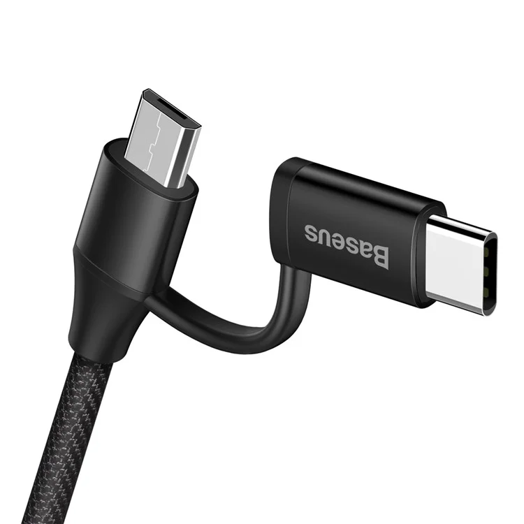 BASEUS 2A Micro USB + Type-C Sync Charging Data Cable (1m ) - Black