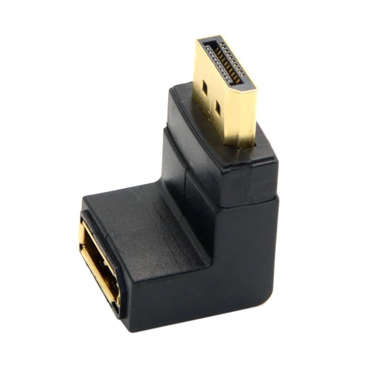 Down Angled 90 Degree DisplayPort Male to Female Extension Adapter
