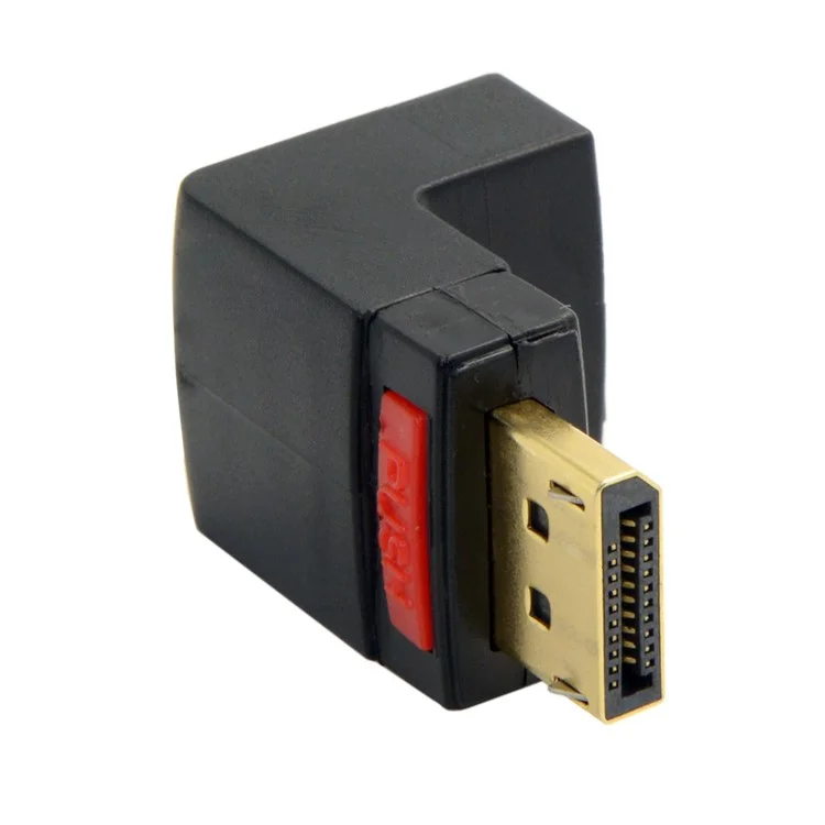 Down Angled 90 Degree DisplayPort Male to Female Extension Adapter