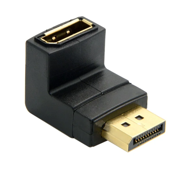 Down Angled 90 Degree DisplayPort Male to Female Extension Adapter
