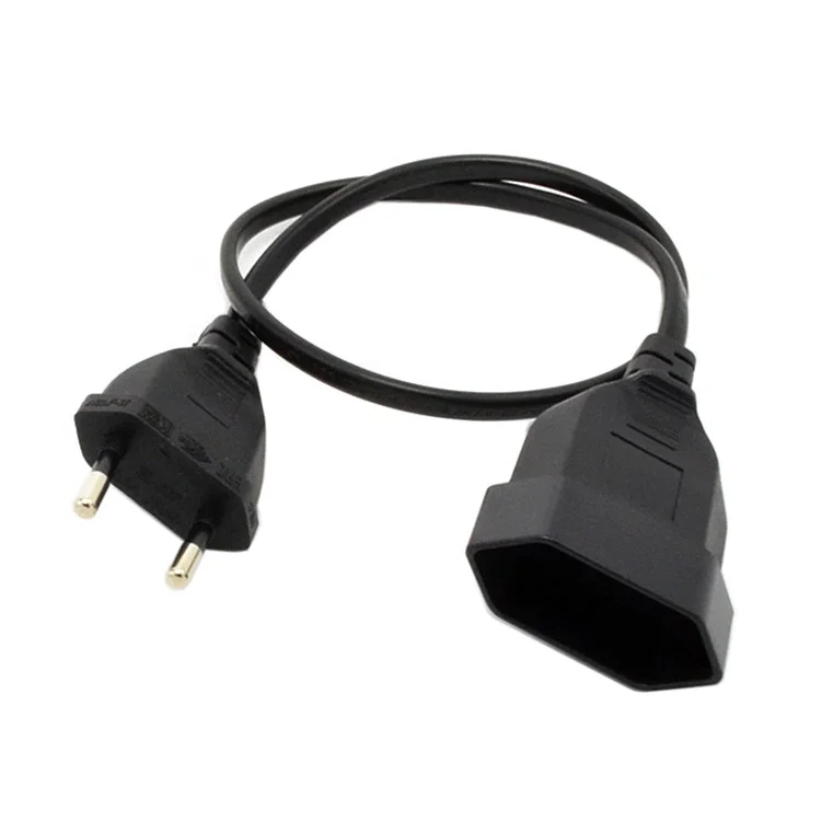 0.5M European EU 2 Prong VDE Male to Female Power Extension Cable for PC Computer PDU UPS