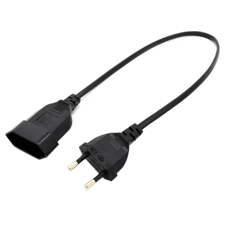0.5M European EU 2 Prong VDE Male to Female Power Extension Cable for PC Computer PDU UPS