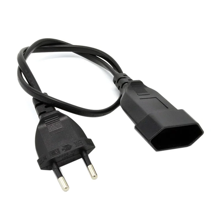 0.5M European EU 2 Prong VDE Male to Female Power Extension Cable for PC Computer PDU UPS