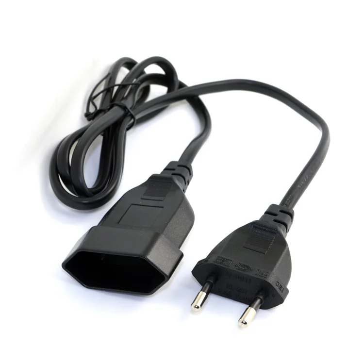 1.0M European EU 2 Prong VDE Male to Female Power Extension Cord Cable for PC Computer PDU UPS