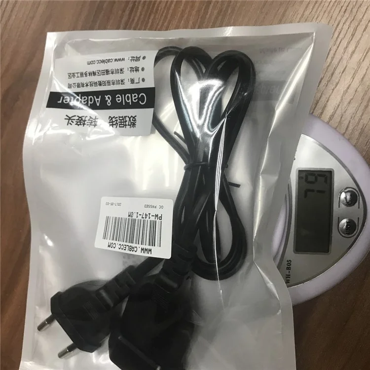 1.0M European EU 2 Prong VDE Male to Female Power Extension Cord Cable for PC Computer PDU UPS