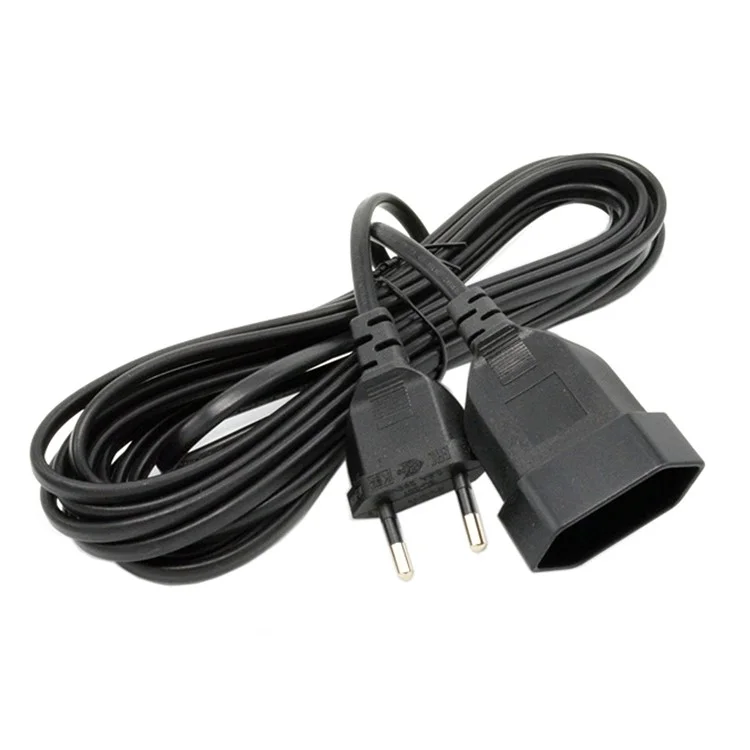 1.0M European EU 2 Prong VDE Male to Female Power Extension Cord Cable for PC Computer PDU UPS