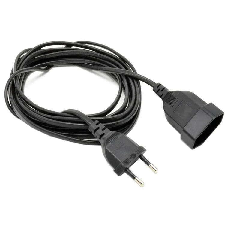 1.0M European EU 2 Prong VDE Male to Female Power Extension Cord Cable for PC Computer PDU UPS