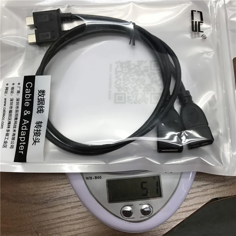 Dual Cable USB-C USB 3.1 Type-C to USB 3.0 A Female OTG Data Cable for New 13 inch Macbook Pro
