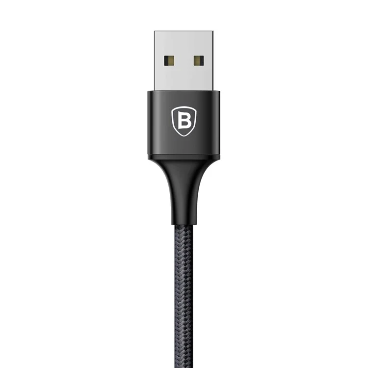 BASEUS Rapid Series 1.2M 2-in-1 Micro USB + Type-C Port Charging Data Cable - Black