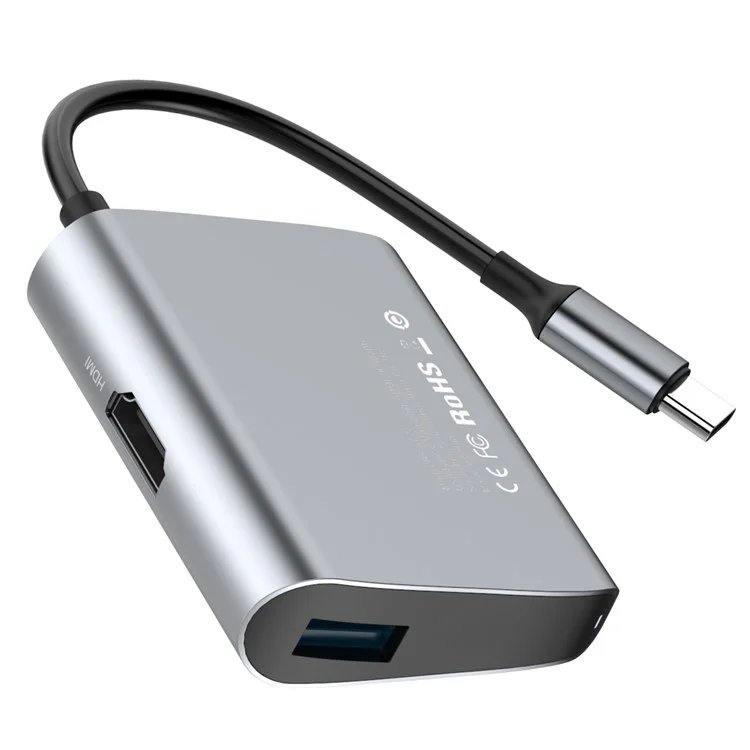 BASEUS Type-C to HDMI + USB 3.0 Adapter 2K HD Converter Type-C Hub for MacBook Pro 13-inch (2016) etc.