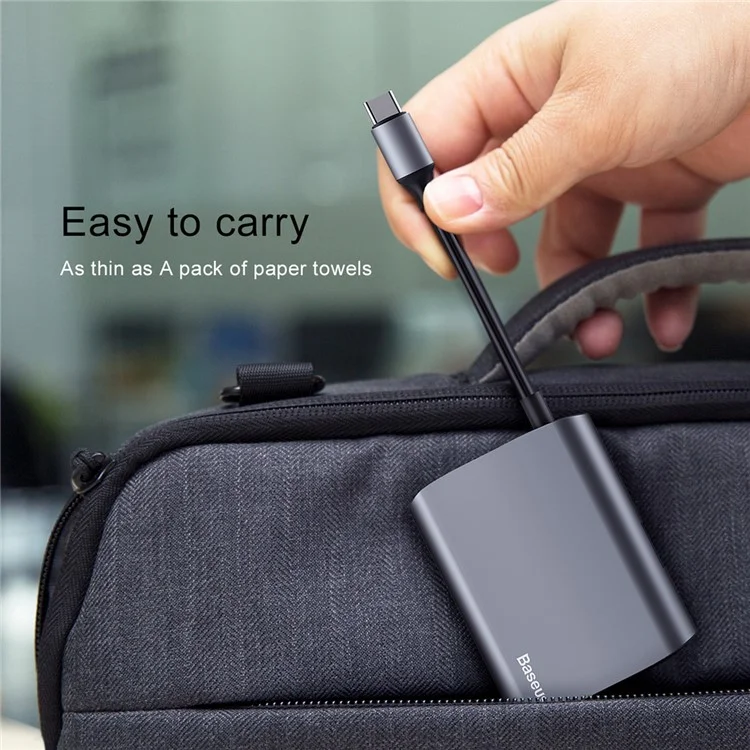 BASEUS Type-C to HDMI + USB 3.0 Adapter 2K HD Converter Type-C Hub for MacBook Pro 13-inch (2016) etc.