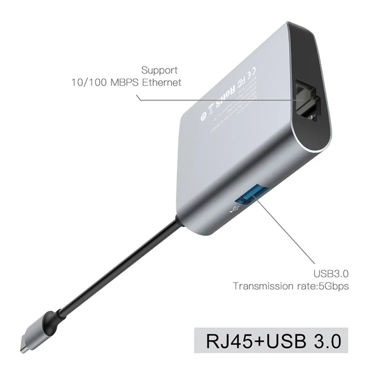 BASEUS Type-C USB-C to USB 3.0 Hub with RJ45 Gigabit Ethernet LAN Network Adapter for New MacBook