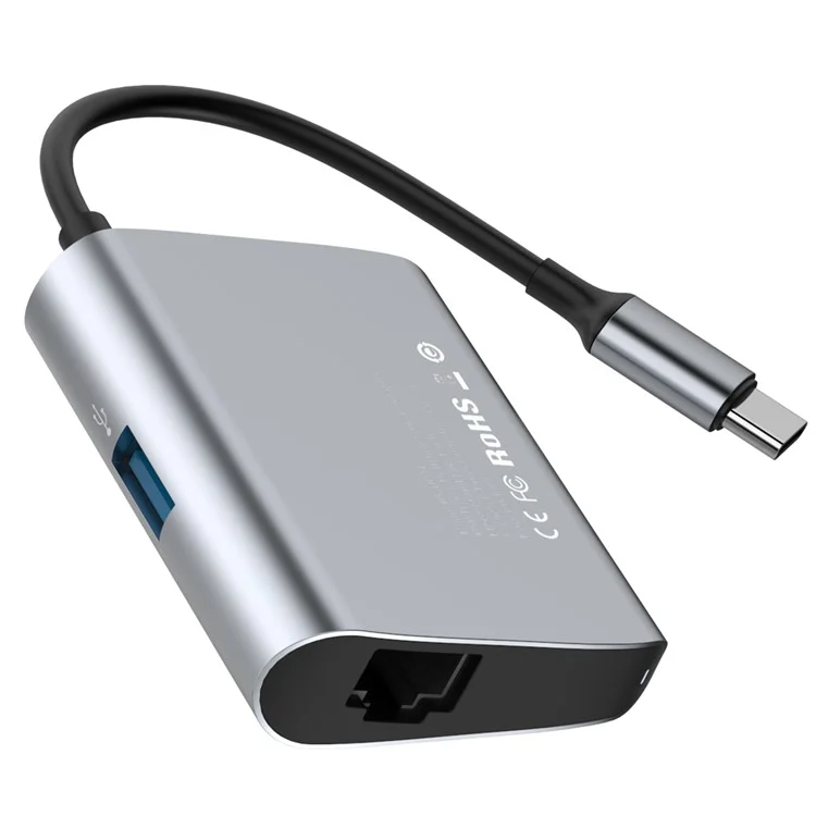 BASEUS Type-C USB-C to USB 3.0 Hub with RJ45 Gigabit Ethernet LAN Network Adapter for New MacBook