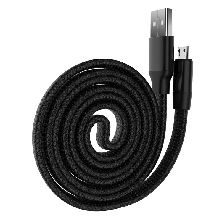 DEVIA Ring Y1 Series 2.4A Braided Micro USB Data Sync Charging Cable for Samsung HTC LG - Black