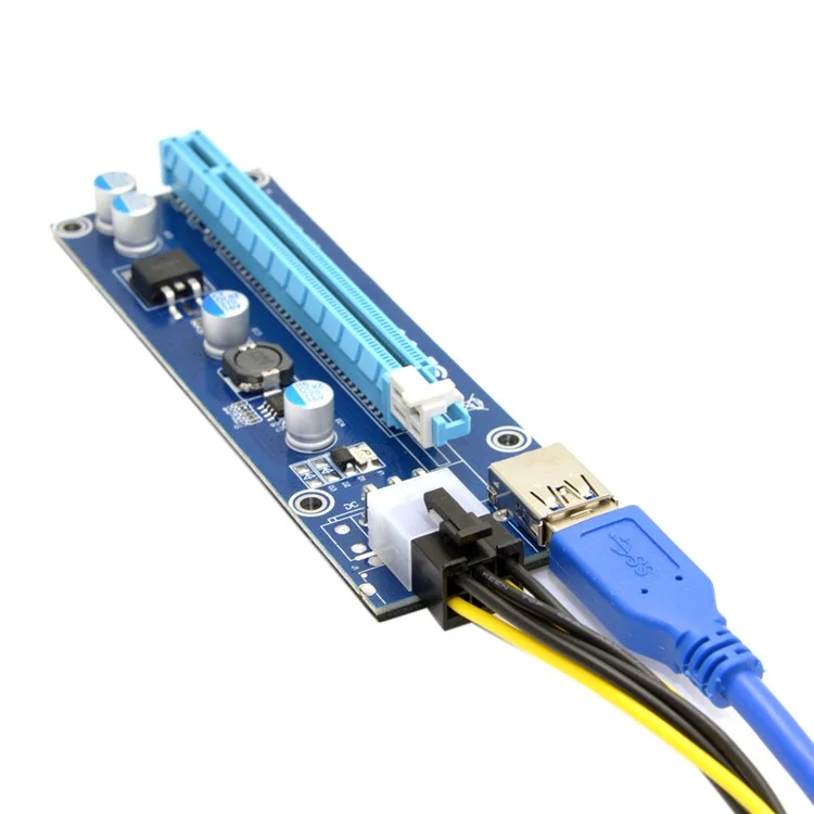 EP-107 PCI-E 1x to 16x Mining Dedicated Graphics Card Extender Riser Adapter with USB 3.0 & 6pin SATA Power Cable