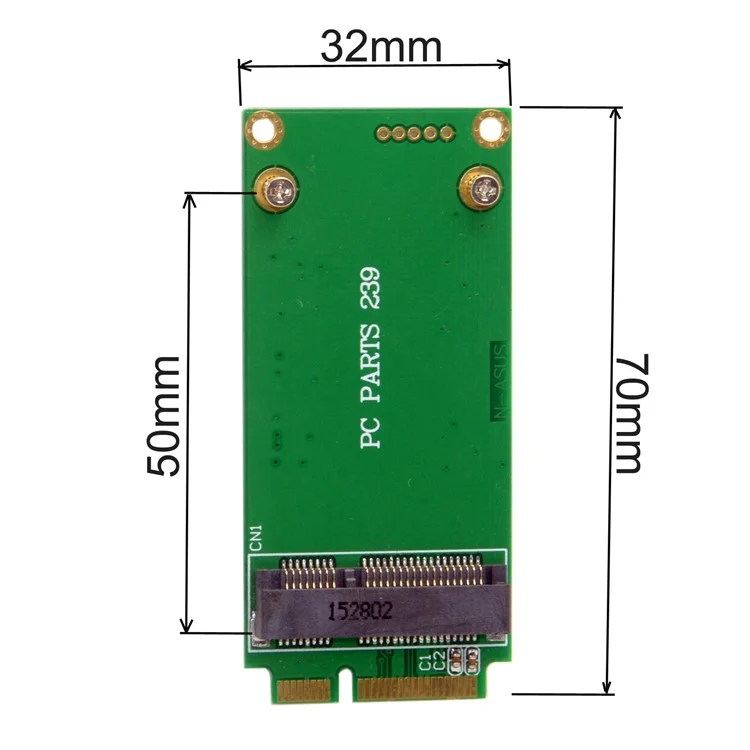 3x5cm mSATA Adapter to 3x7cm Mini PCI-e SATA SSD for Asus Eee PC 1000 S101 900 901 900A T91