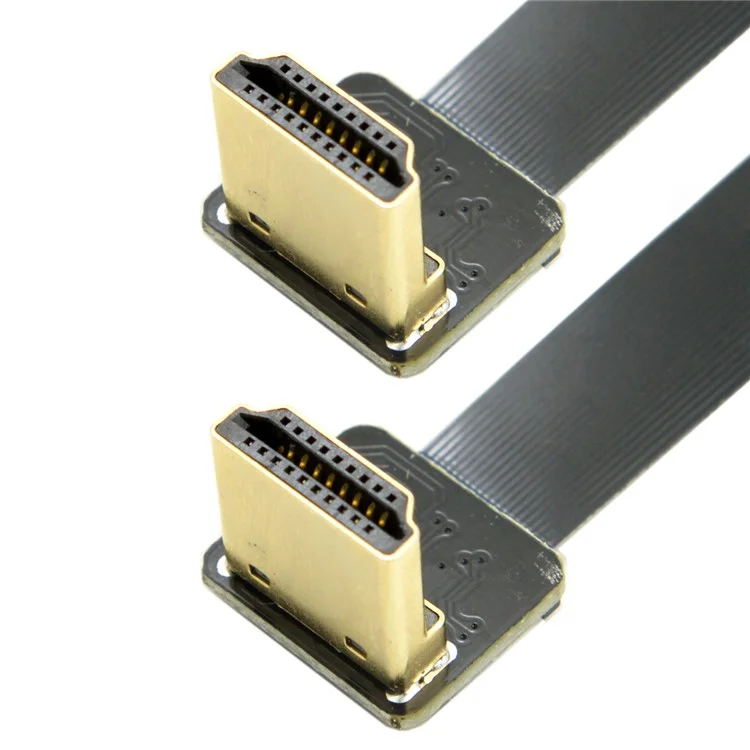 0.2M Dual 90 Degree Down Angled HDMI Type A Male to Male HDTV FPC Flat Cable for FPV HDTV Multicopter Aerial Photography