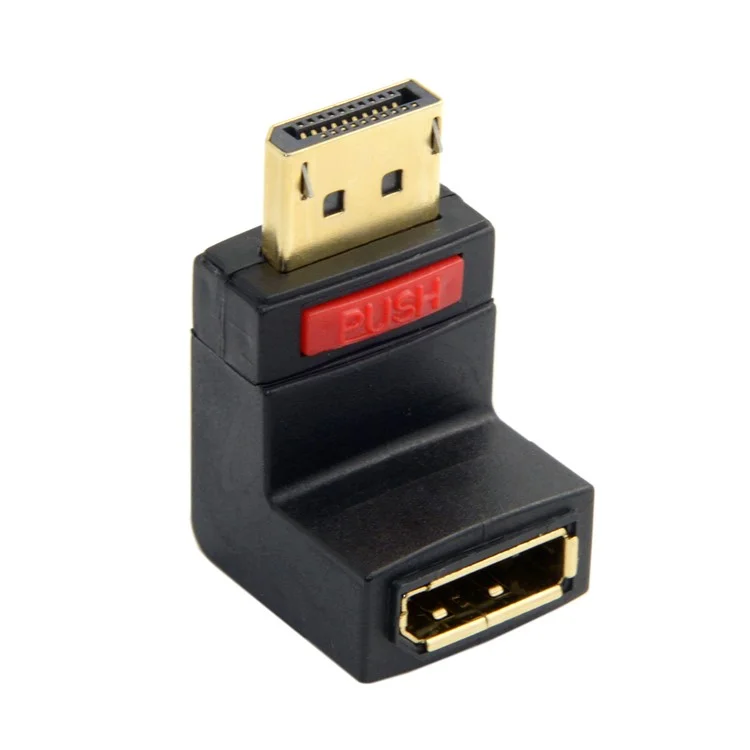 Up Angled 90 Degree DisplayPort Male to Female Extension Adapter