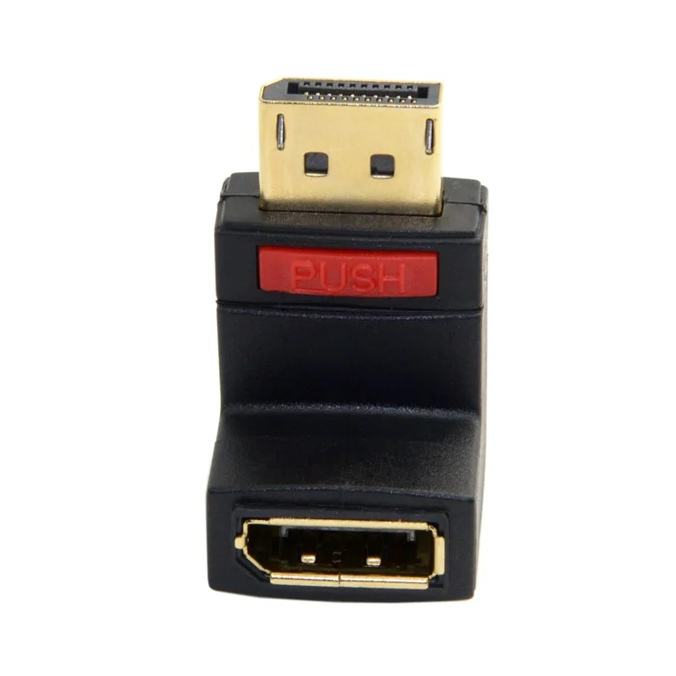 Up Angled 90 Degree DisplayPort Male to Female Extension Adapter