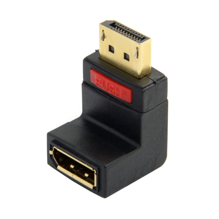 Up Angled 90 Degree DisplayPort Male to Female Extension Adapter