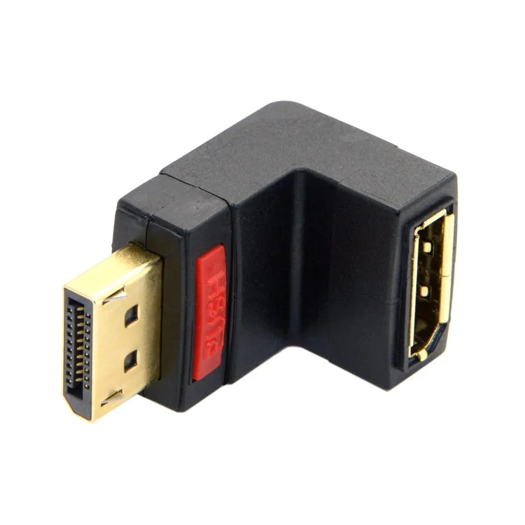 Up Angled 90 Degree DisplayPort Male to Female Extension Adapter