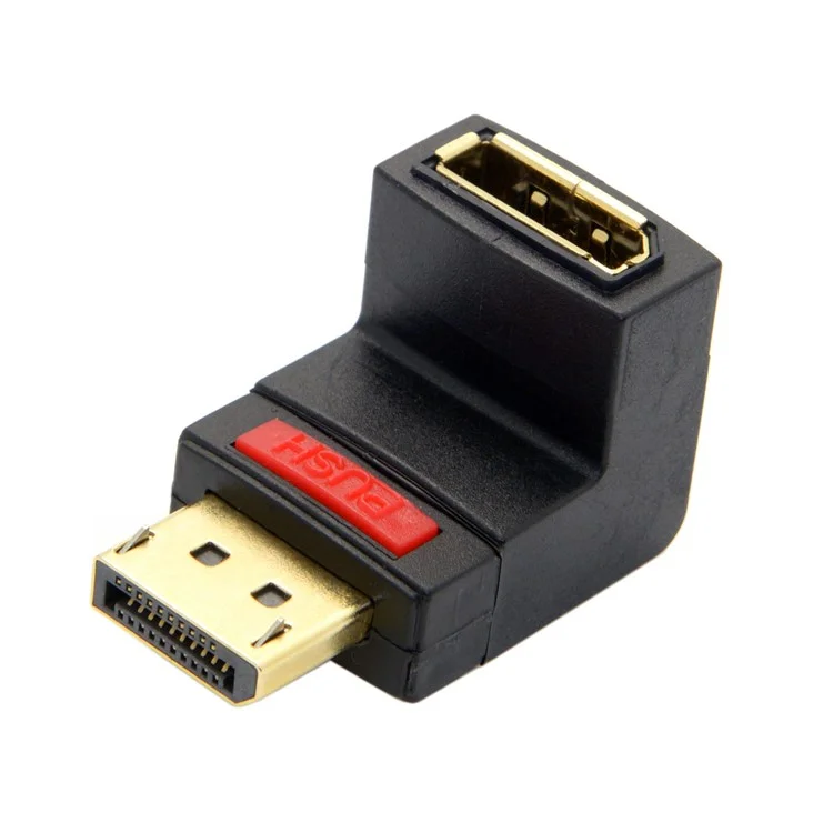 Up Angled 90 Degree DisplayPort Male to Female Extension Adapter