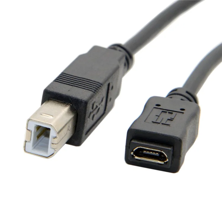 1.5M Micro USB Female to Standard USB 2.0 B Type Male Data Cable for Printer Scanner & Hard Disk
