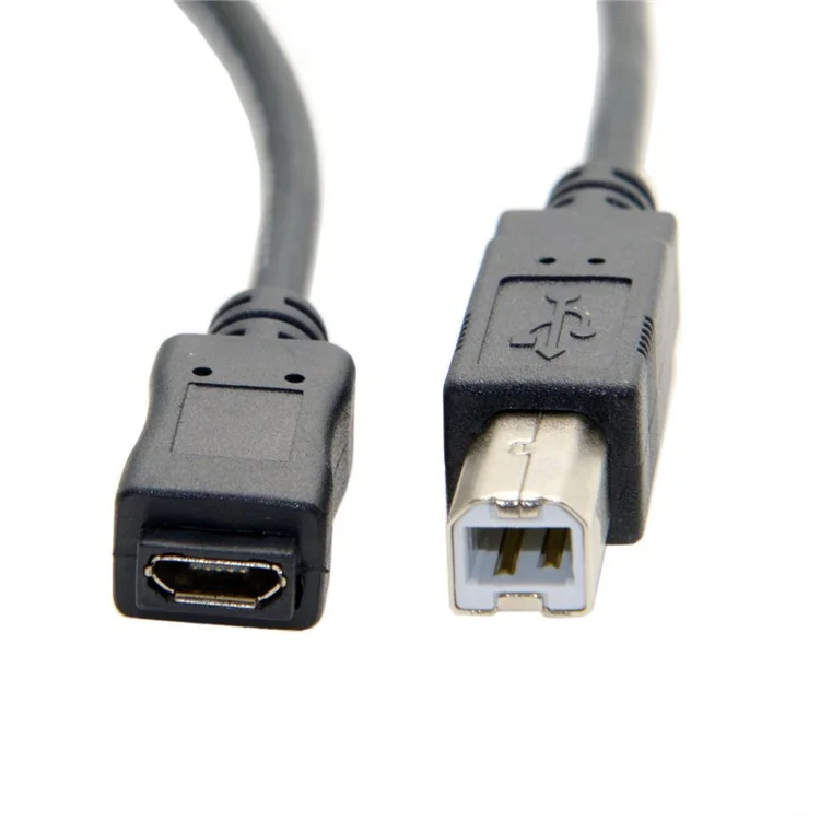 1.5M Micro USB Female to Standard USB 2.0 B Type Male Data Cable for Printer Scanner & Hard Disk