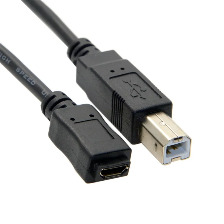 1.5M Micro USB Female to Standard USB 2.0 B Type Male Data Cable for Printer Scanner & Hard Disk
