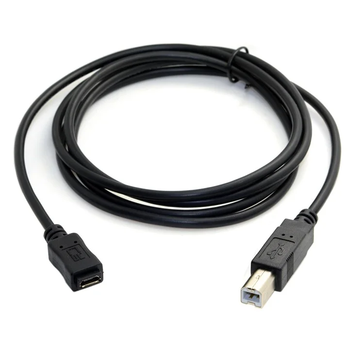 1.5M Micro USB Female to Standard USB 2.0 B Type Male Data Cable for Printer Scanner & Hard Disk