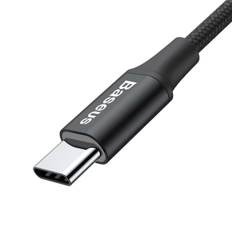 BASEUS 250mm Type-C USB Data Sync Charging Cord Cable with Indicator Light (2A) - Black