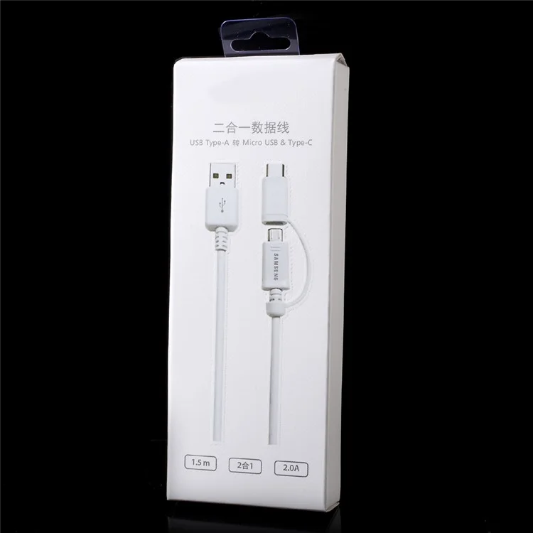Samsung Micro USB Type-c 2-in-1 Data Sync Charging Cable 1.5M - White